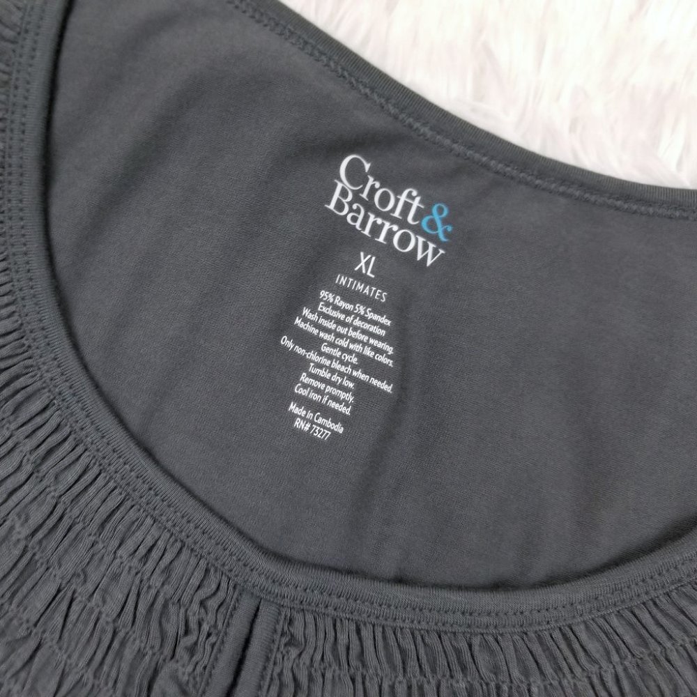 Croft & Barrow Soft Sleeveless Pajama Top Gray - Picture 5 of 10